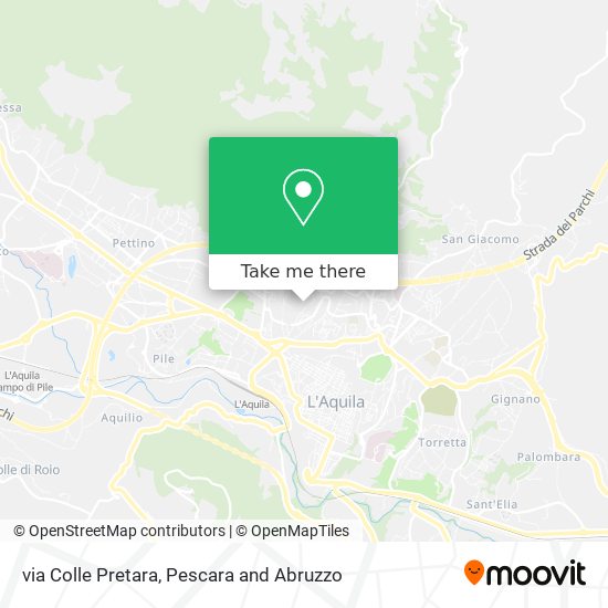 via Colle Pretara map