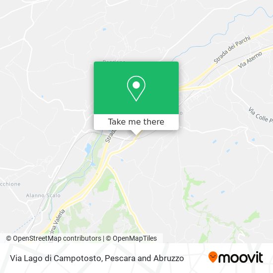 Via Lago di Campotosto map