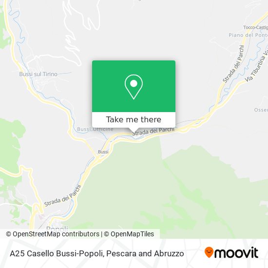 A25 Casello Bussi-Popoli map