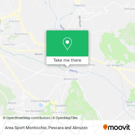 Area Sport Monticchio map