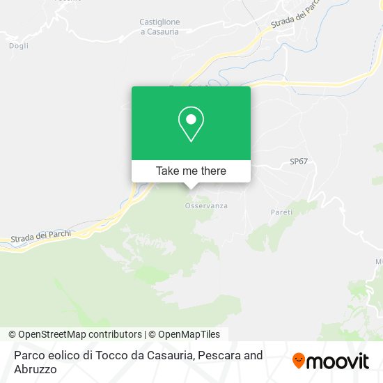 Parco eolico di Tocco da Casauria map
