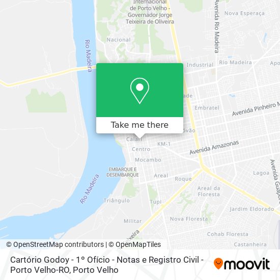 Mapa Cartório Godoy - 1º Ofício - Notas e Registro Civil - Porto Velho-RO