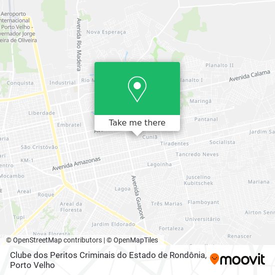 Clube dos Peritos Criminais do Estado de Rondônia map