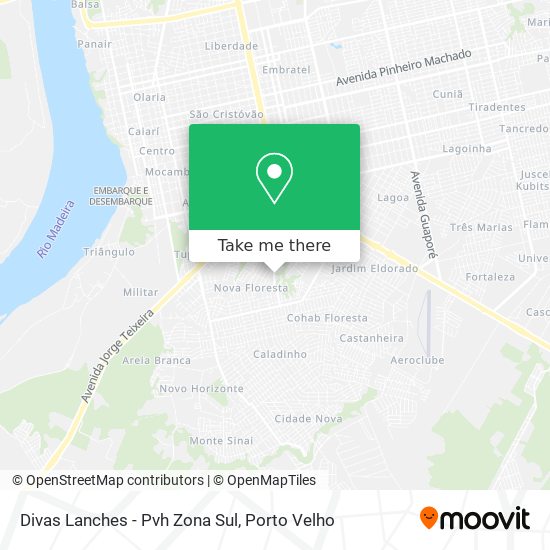 Mapa Divas Lanches - Pvh Zona Sul