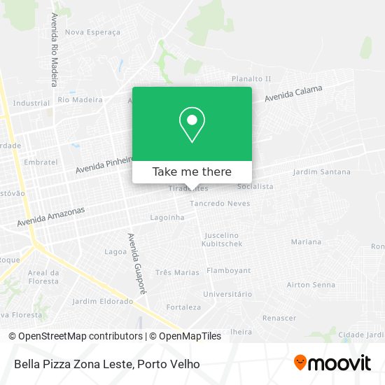 Mapa Bella Pizza Zona Leste