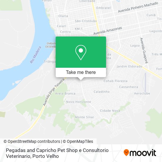 Mapa Pegadas and Capricho Pet Shop e Consultorio Veterinario