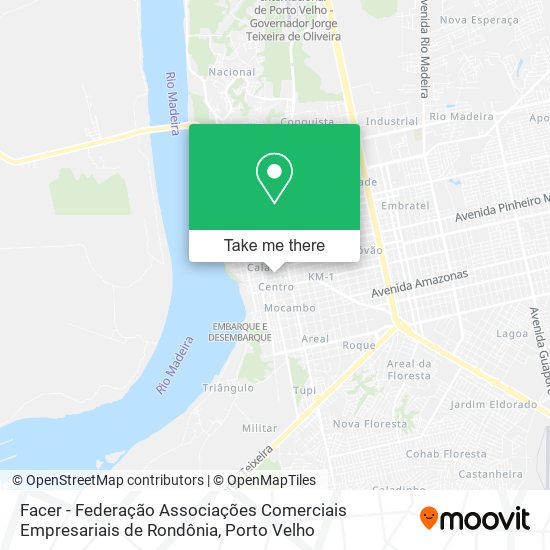 Facer - Federação Associações Comerciais Empresariais de Rondônia map