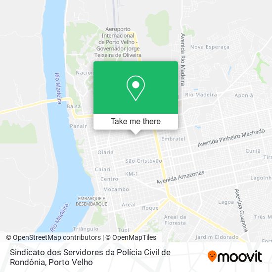 Sindicato dos Servidores da Polícia Civil de Rondônia map
