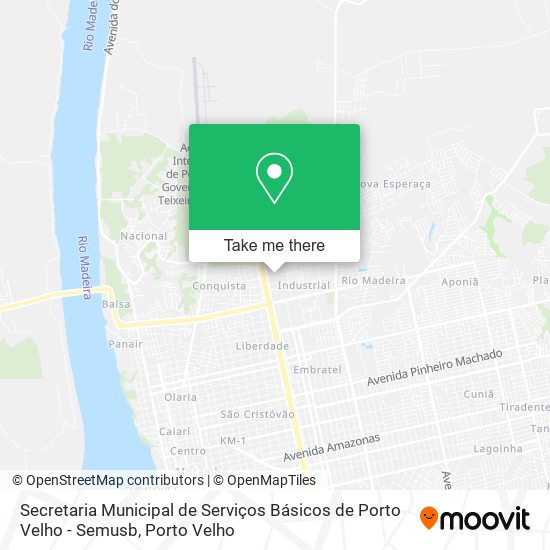 Mapa Secretaria Municipal de Serviços Básicos de Porto Velho - Semusb