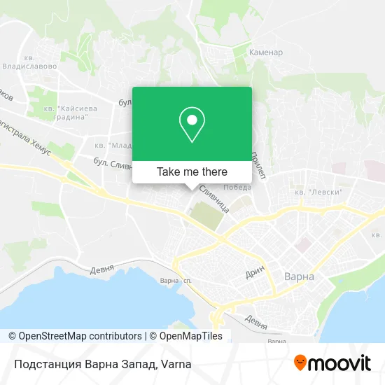 Карта Подстанция Варна Запад