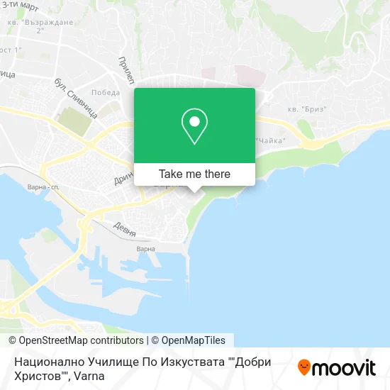 Карта Национално Училище По Изкуствата ""Добри Христов""