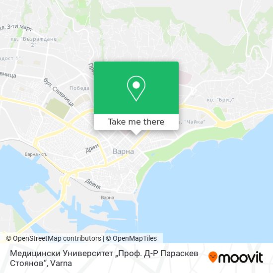 Карта Медицински Университет „Проф. Д-Р Параскев Стоянов“