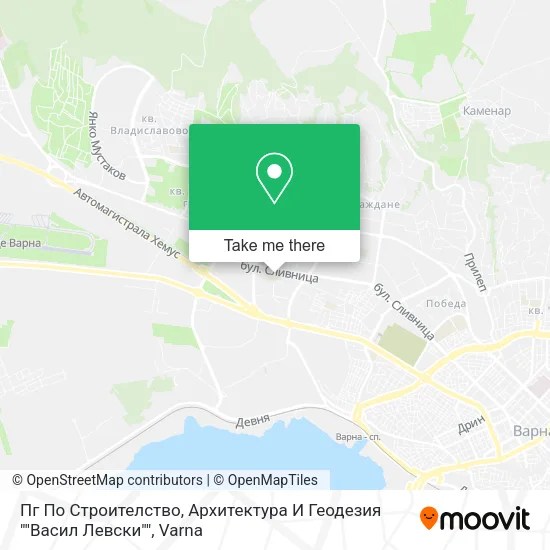 Карта Пг По Строителство, Архитектура И Геодезия ""Васил Левски""