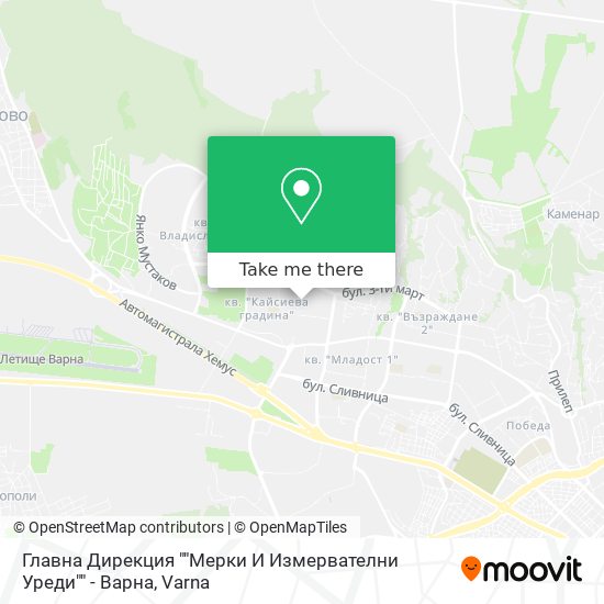 Карта Главна Дирекция ""Мерки И Измервателни Уреди"" - Варна