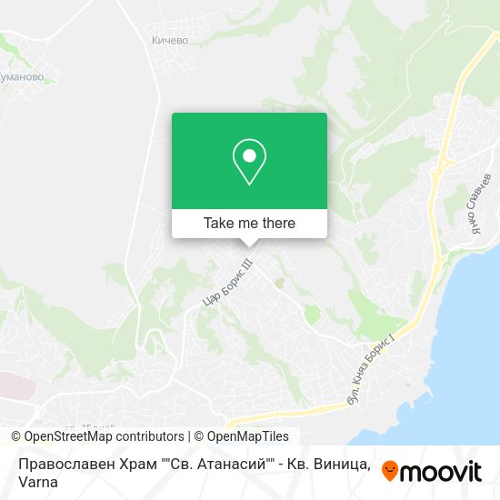 Карта Православен Храм ""Св. Атанасий"" - Кв. Виница
