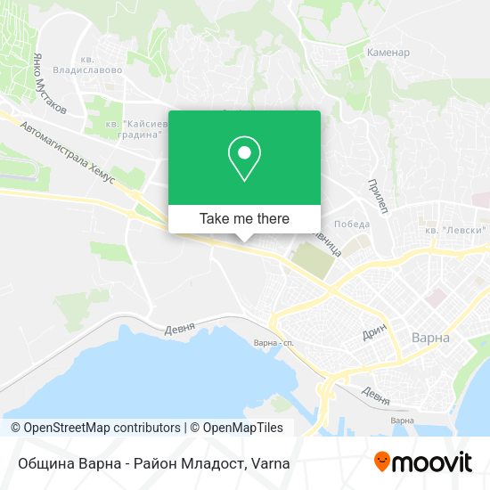 Карта Община Варна - Район Младост