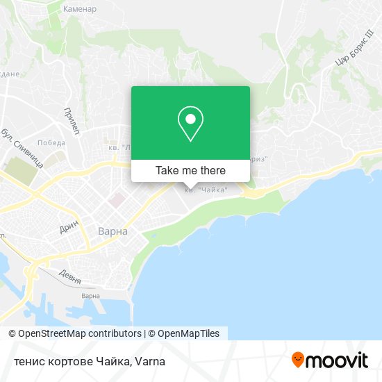 Карта тенис кортове Чайка
