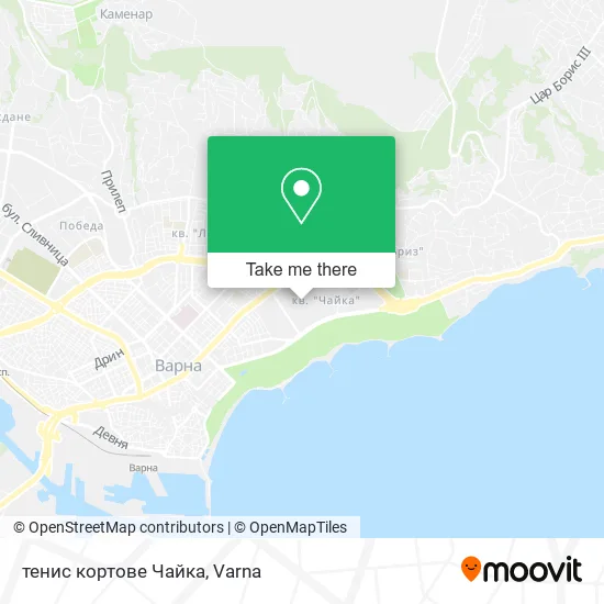 Карта тенис кортове Чайка