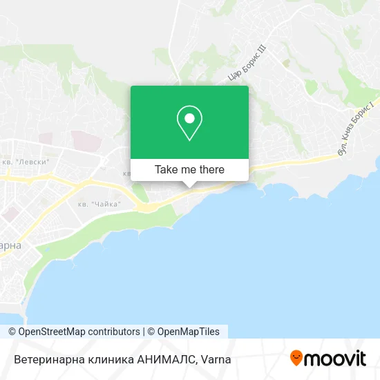 Карта Ветеринарна клиника АНИМАЛС