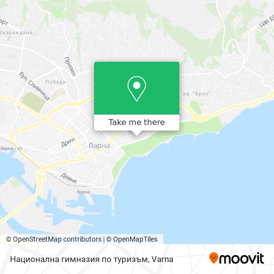 Карта Национална гимназия по туризъм
