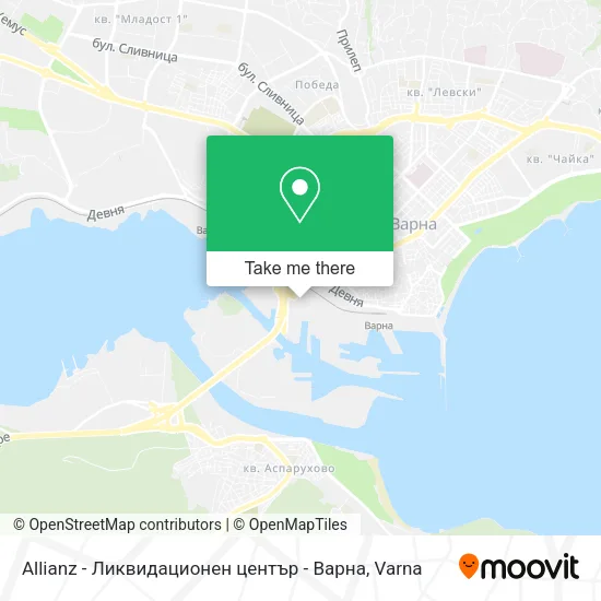 Карта Allianz - Ликвидационен център - Варна