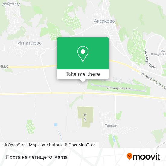 Поста на летището map