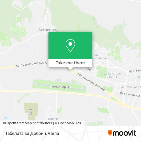 Табелата за Добрич map