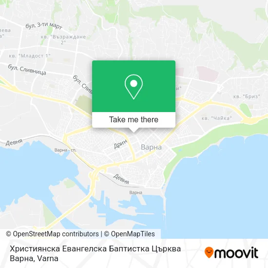 Карта Християнска Евангелска Баптистка Църква Варна