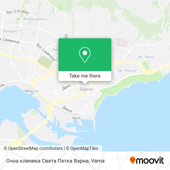 Карта Очна клиника  Света Петка  Варна