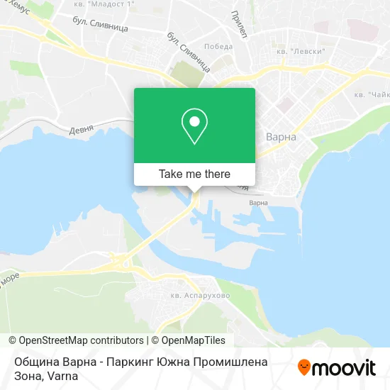 Карта Община Варна - Паркинг Южна Промишлена Зона