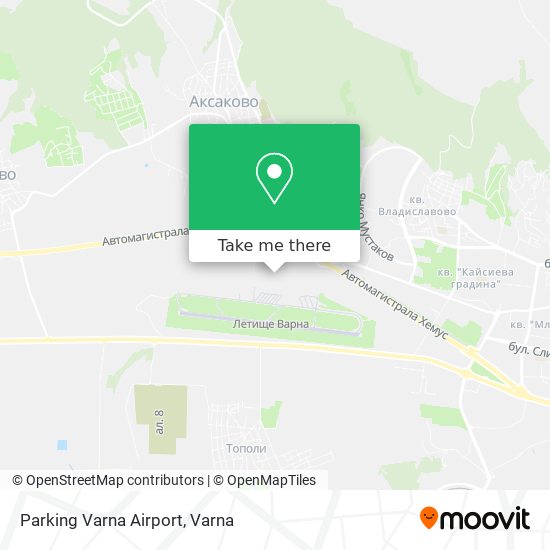 Parking Varna Airport map