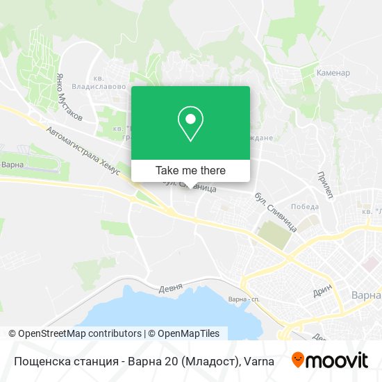 Пощенска станция - Варна 20 (Младост) map