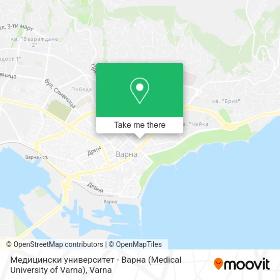Карта Медицински университет - Варна (Medical University of Varna)