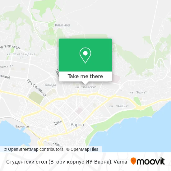 Карта Студентски стол (Втори корпус ИУ-Варна)