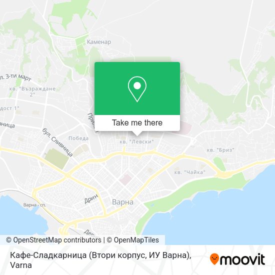 Карта Кафе-Сладкарница (Втори корпус, ИУ Варна)
