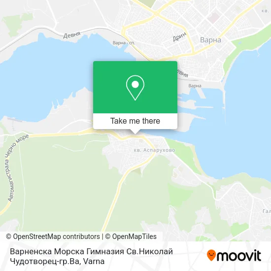 Карта Варненска Морска Гимназия Св.Николай Чудотворец-гр.Ва