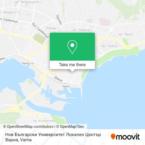 Карта Нов Български Университет Локален Център Варна