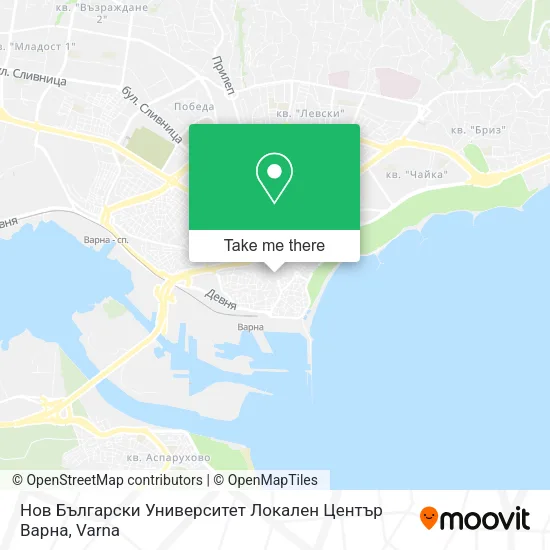 Карта Нов Български Университет Локален Център Варна