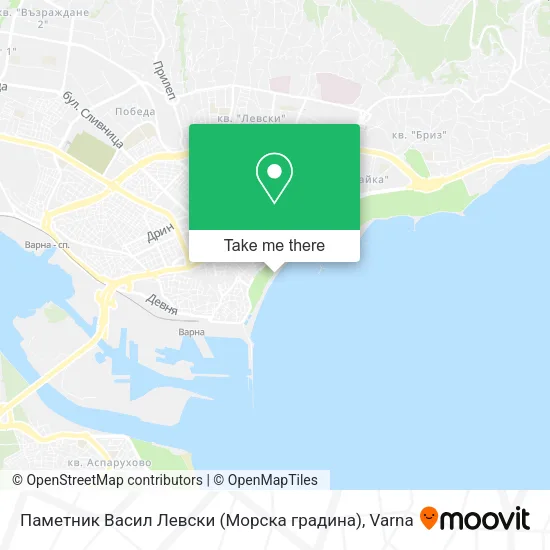 Карта Паметник Васил Левски (Морска градина)