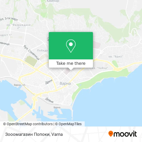 Карта Зооомагазин  Попоки