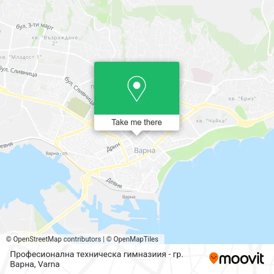 Карта Професионална техническа гимназиия - гр. Варна