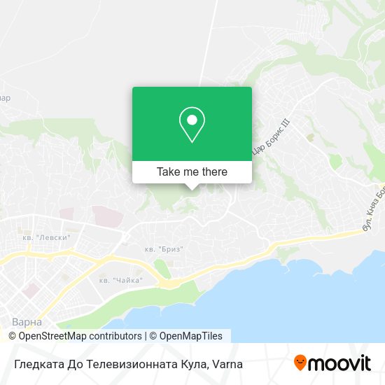 Карта Гледката До Телевизионната Кула