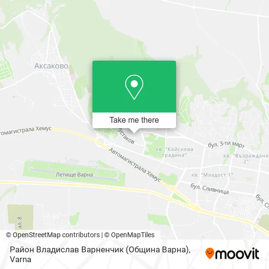 Карта Район Владислав Варненчик (Община Варна)