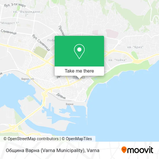 Карта Община Варна (Varna Municipality)