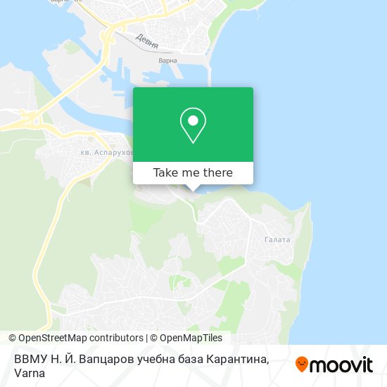 Карта ВВМУ Н. Й. Вапцаров учебна база Карантина