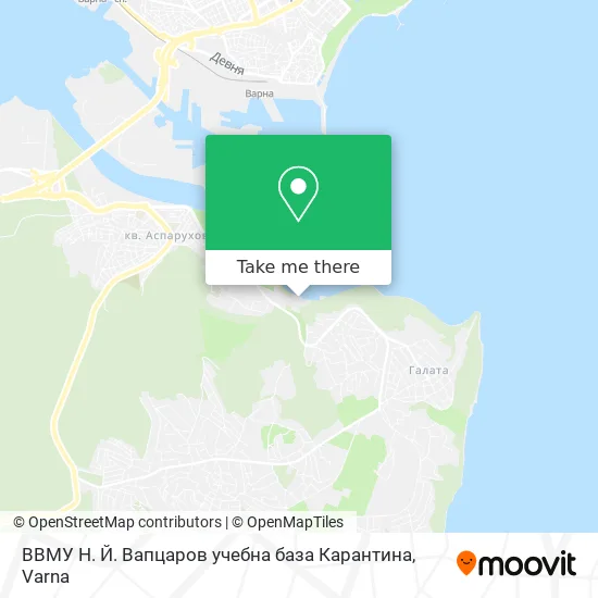 Карта ВВМУ Н. Й. Вапцаров учебна база Карантина