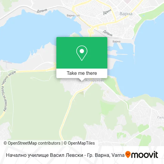 Карта Начално училище Васил Левски - Гр. Варна