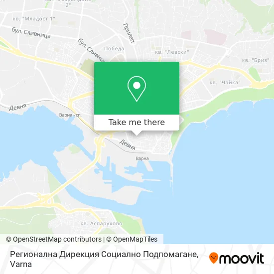 Карта Регионална Дирекция Социално Подпомаганe