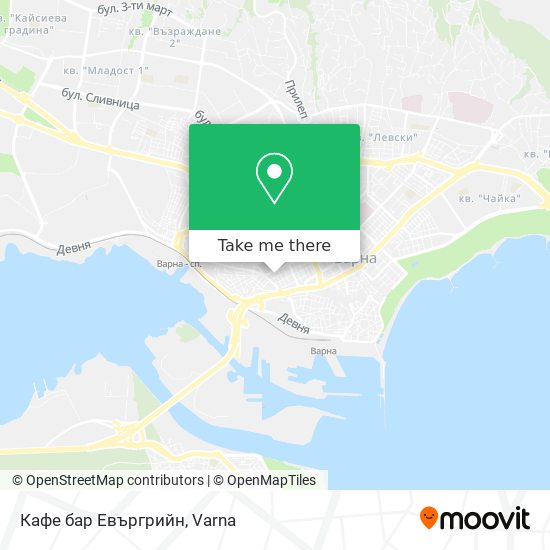 Карта Кафе бар Евъргрийн