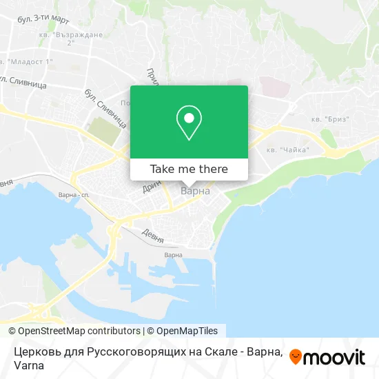 Карта Церковь для Русскоговорящих на Скале - Варна